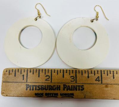 Vintage Jewelry Lot of Pierced ear earrings 5 pairs - hoop dangler - bold colors
