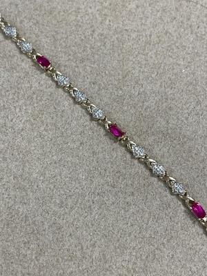 Sterling and gem bracelet