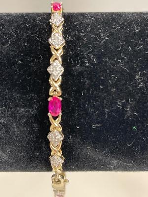 Sterling and gem bracelet