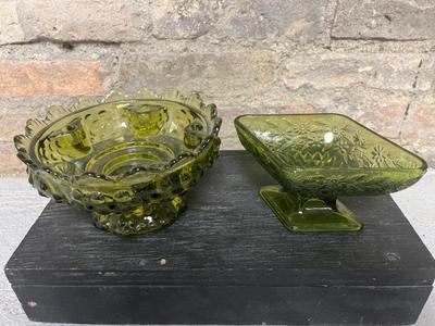 Vintage green glass