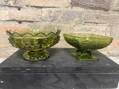 Vintage green glass