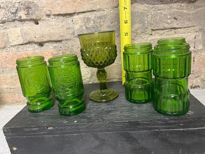 Vintage green glass