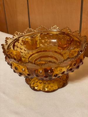 Vintage Amber Glass candle holder
