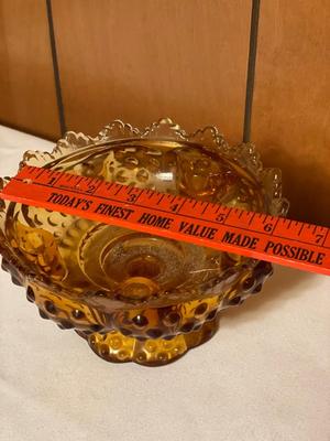 Vintage Amber Glass candle holder