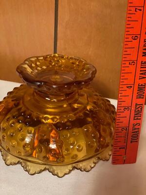 Vintage Amber Glass candle holder