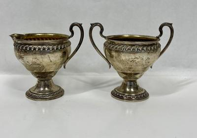 Rogers Sterling Weighted Reinforced Cream & Sugar set