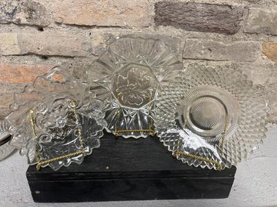 Footed compote, pressed glass, tidbits