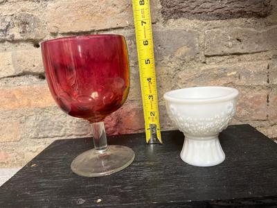 Sale Photo Thumbnail #226: Every shape, size and type of footed compote you can think of! All of these are glass, some are flashed color...