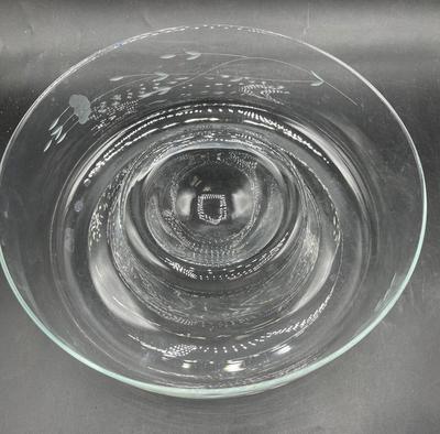 Princess House Heritage Crystal Glass Chip and Dip Large Bowl Dish Etched #401