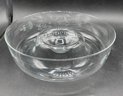 Princess House Heritage Crystal Glass Chip and Dip Large Bowl Dish Etched #401