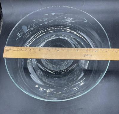 Princess House Heritage Crystal Glass Chip and Dip Large Bowl Dish Etched #401