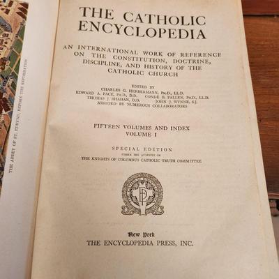 c.1913 Catholic Encyclopedia Set - 15 Volumes + Supplement & Index