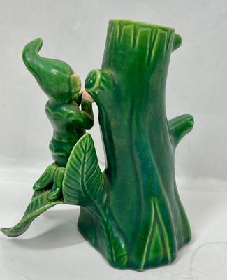 Vintage Treasure Craft Pixie Elf Vase Green Ceramic 5.5" high