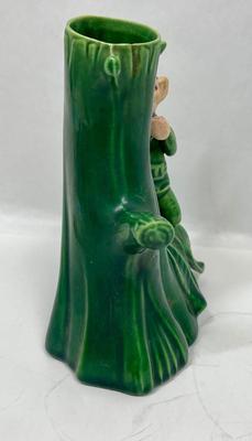 Vintage Treasure Craft Pixie Elf Vase Green Ceramic 5.5" high