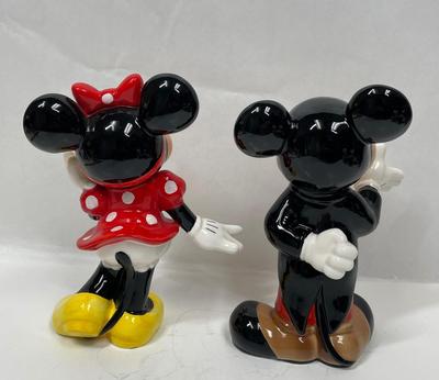 Vintage Disney large ceramic figurines Mickey & Minnie made in Japan Approx 9” high