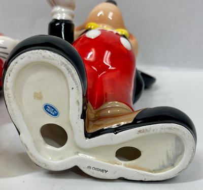 Vintage Disney large ceramic figurines Mickey & Minnie made in Japan Approx 9” high
