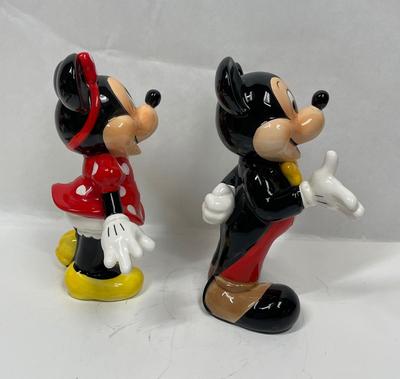 Vintage Disney large ceramic figurines Mickey & Minnie made in Japan Approx 9” high