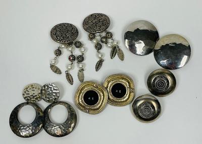 Vintage Costume Jewelry Lot of 5 Pair of Earrings