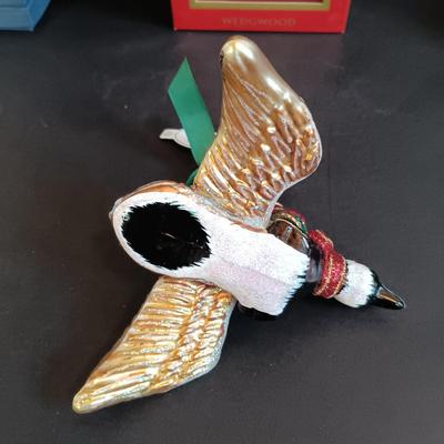 LOT 2: Waterford Holiday Heirlooms Ornament with Wedgwood Ornaments & Mini Coffee Pot