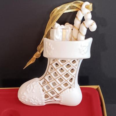 LOT 2: Waterford Holiday Heirlooms Ornament with Wedgwood Ornaments & Mini Coffee Pot