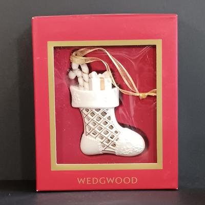 LOT 2: Waterford Holiday Heirlooms Ornament with Wedgwood Ornaments & Mini Coffee Pot