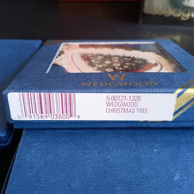 LOT 2: Waterford Holiday Heirlooms Ornament with Wedgwood Ornaments & Mini Coffee Pot