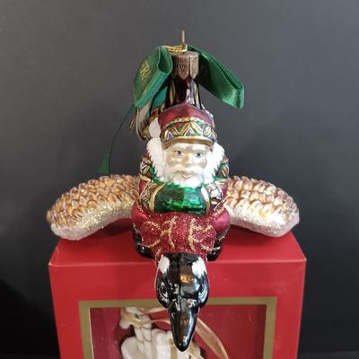 LOT 2: Waterford Holiday Heirlooms Ornament with Wedgwood Ornaments & Mini Coffee Pot