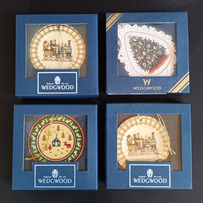 LOT 2: Waterford Holiday Heirlooms Ornament with Wedgwood Ornaments & Mini Coffee Pot