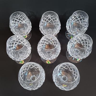 LOT 6: Waterford Crystal Brandy Balloon Glass Set of 8