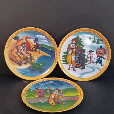 LOT 12: Vintage Ronald McDonald Bedsheets, 1970's Plates and Cups & Plush Doll