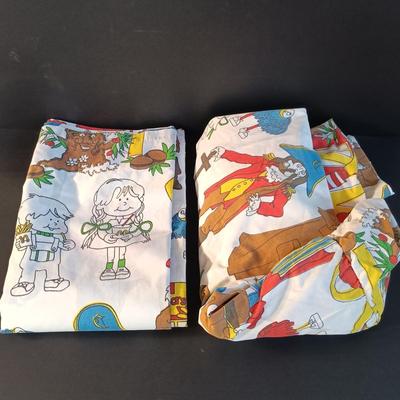 LOT 12: Vintage Ronald McDonald Bedsheets, 1970's Plates and Cups & Plush Doll