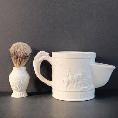 LOT 14: Wedgwood Devonshire Shaving Mug and Brush, Boot Stein Shot Glass, Mini Toby Jugs & More