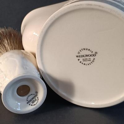 LOT 14: Wedgwood Devonshire Shaving Mug and Brush, Boot Stein Shot Glass, Mini Toby Jugs & More