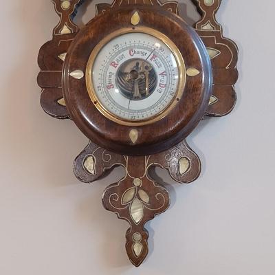 LOT 15: Vintage Mother of Pearl Inlaid Barometer