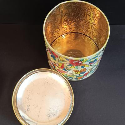 LOT 18: Vintage Framed Butterfly Taxidermy, Lily Alexander Signed Art Plate, Daher Tin & More