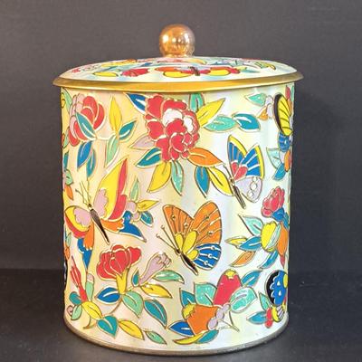 LOT 18: Vintage Framed Butterfly Taxidermy, Lily Alexander Signed Art Plate, Daher Tin & More