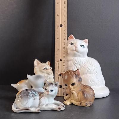 LOT 19: Collection of Porcelain Cat Figurines