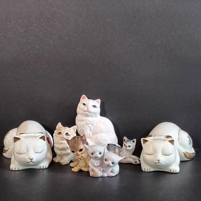 LOT 19: Collection of Porcelain Cat Figurines