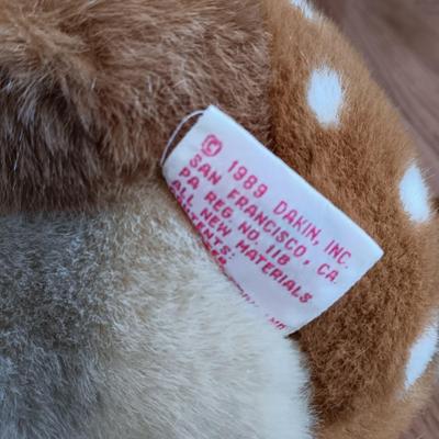 LOT 28: Vintage Spinoza Bear Tape Player, Dakin 1989 Plush Deer, Manhattan Toy Co. Fox & More