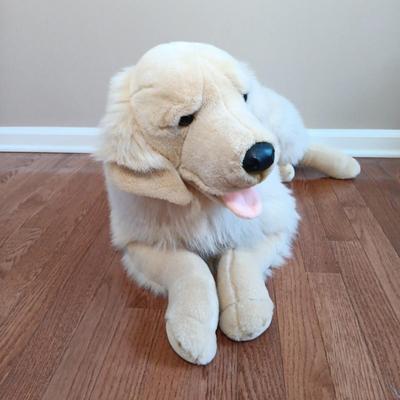 LOT 30: Pair of Golden Retriever Plush Dogs 20" and 30"