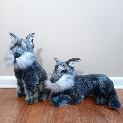 LOT 32: E&J Classic 15" Schnauzer Dogs, Diamond Plush Poodle & More