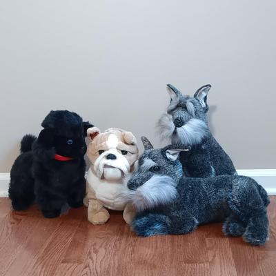 LOT 32: E&J Classic 15" Schnauzer Dogs, Diamond Plush Poodle & More