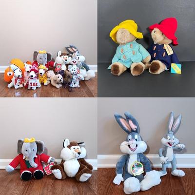 LOT 34: Vintage Eden Paddinton Bear Plush, Retired Target Bullseye Plush, TY Beanies & More