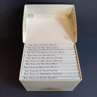 LOT 51: Beatrix Potter Collection Featuring Wedgwood Peter Rabbit Cup and Bowl, Barbie Peter Rabbit Doll, Schmid Tom Kitten Music Box...