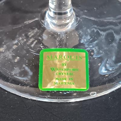 LOT 53: Set of (4) Waterford Marquis Gold Rimmed Champagne Flutes