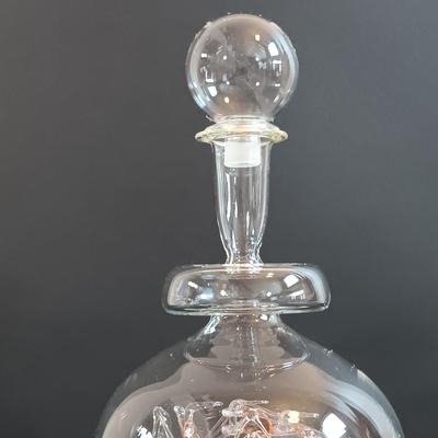 LOT 54: Set of (2) Glass Ships in a Glass Bottle and Faux Scrimshaw Trinket Box