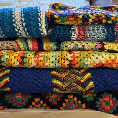 LOT 82: Hand Crocheted Afghans