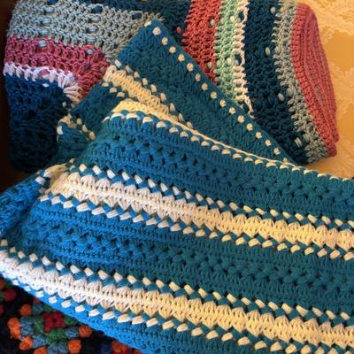 LOT 82: Hand Crocheted Afghans