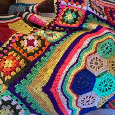 LOT 82: Hand Crocheted Afghans