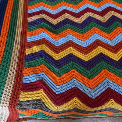 LOT 84: Hand Crocheted Bed Blanket/Afghan